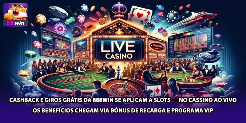 Cashback e giros grátis da 888win se aplicam a slots — no cassino ao vivo, os benefícios chegam via bônus de recarga e programa VIP
