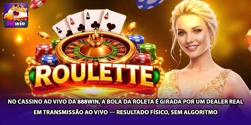 No cassino ao vivo da 888win, a bola da roleta é girada por um dealer real em transmissão ao vivo — resultado físico, sem algoritmo